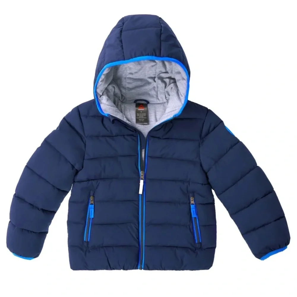 GERRY Navy Blue Lined Bubble Jacket‎ Full Zip Winter Warm Cozy Coat Size Boys 6